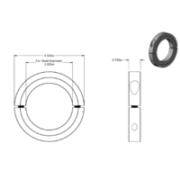 Double Split Shaft Collar, for 3 inch diameter product gallery