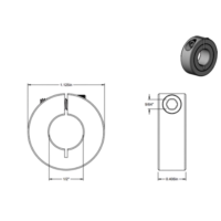 Double Split Shaft Collar, for ½ inch diameter product gallery (2)